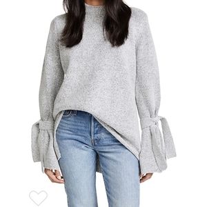 J.O.A Tie Sleeve Ho low Sweater